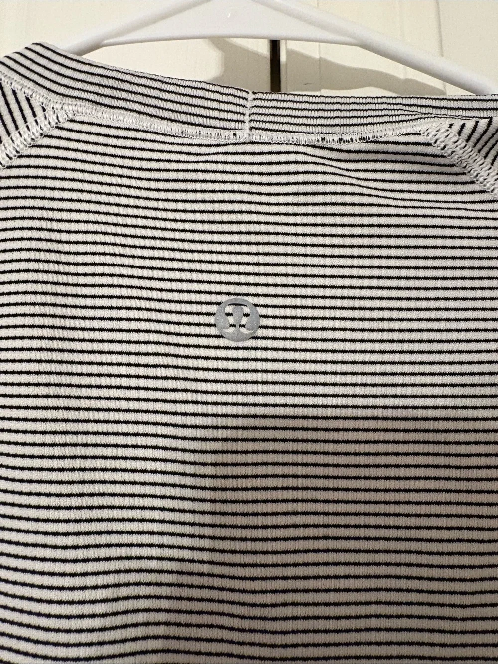 lululemon athletica Grey Microstripe Short-Sleeve Performance Tee